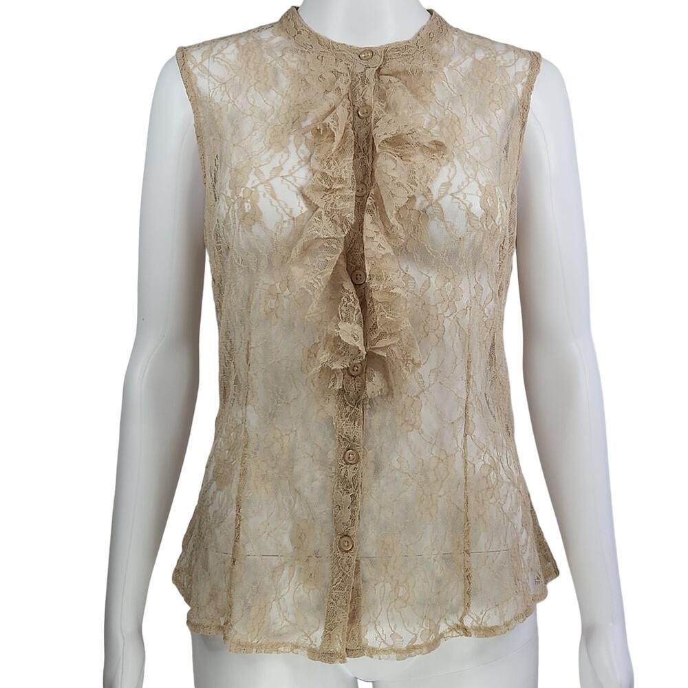 Vintage Sheer Lace Spiegel Top Listed Size Medium